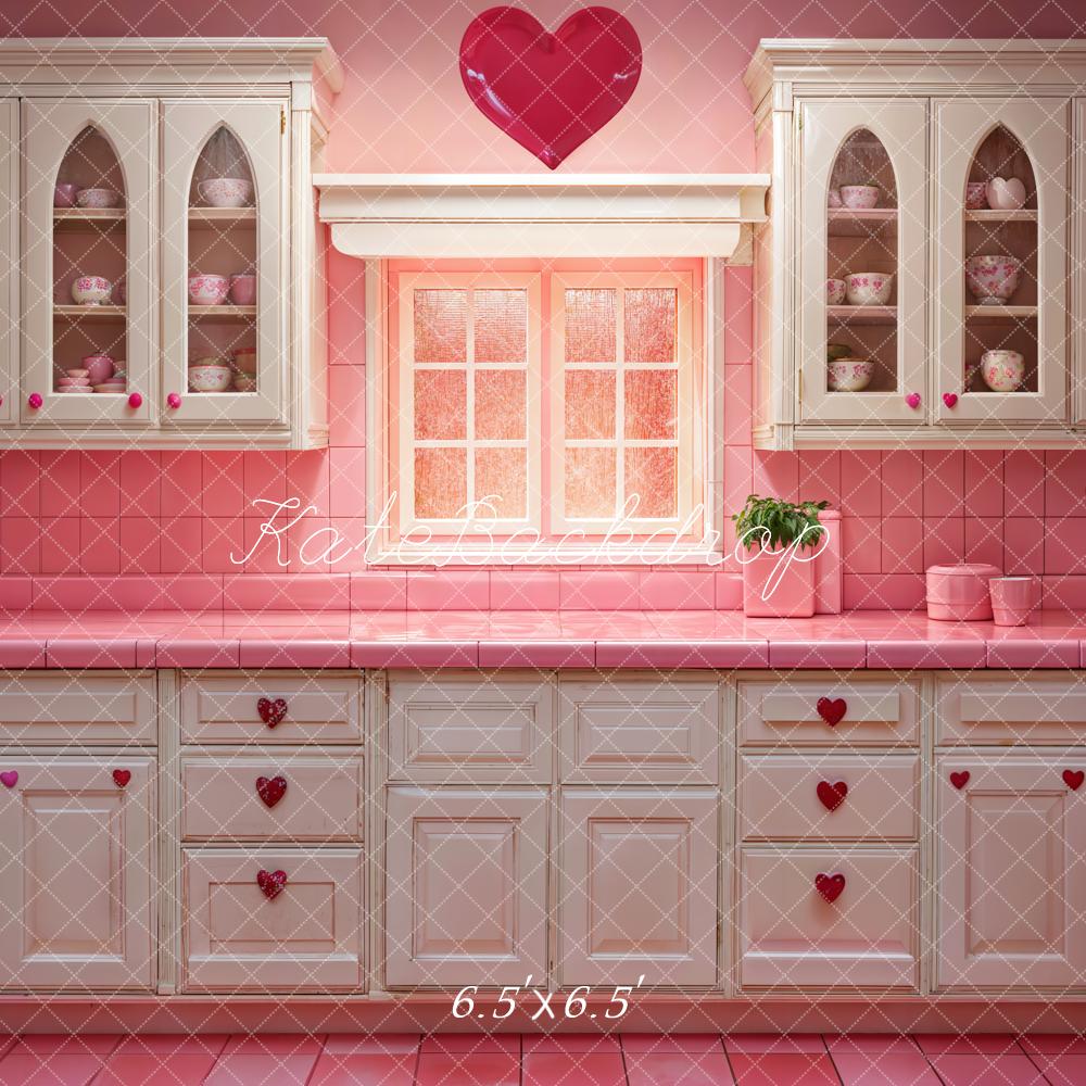 Kate Saint Valentin Barbie Rose Cuisine Toile de fond conçue par Emetselch - Kate Backdrop FR