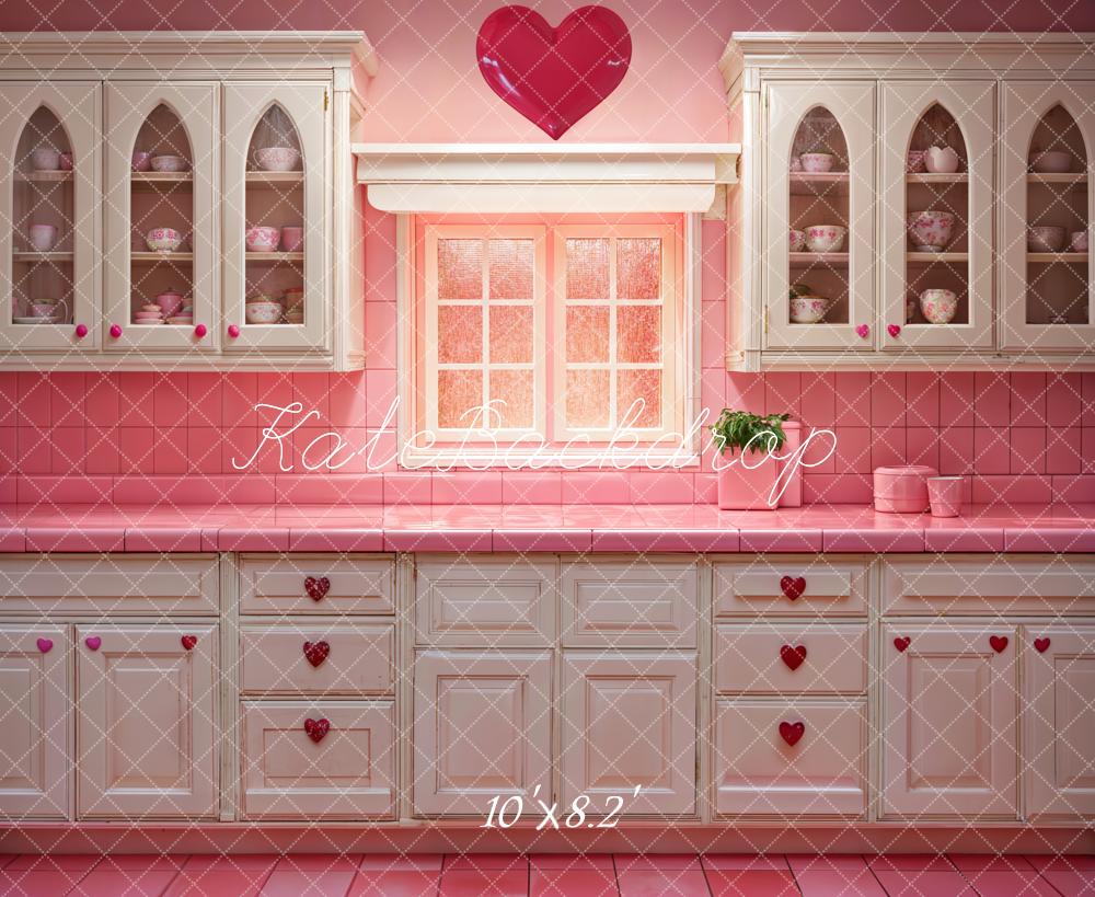 Kate Saint Valentin Barbie Rose Cuisine Toile de fond conçue par Emetselch - Kate Backdrop FR