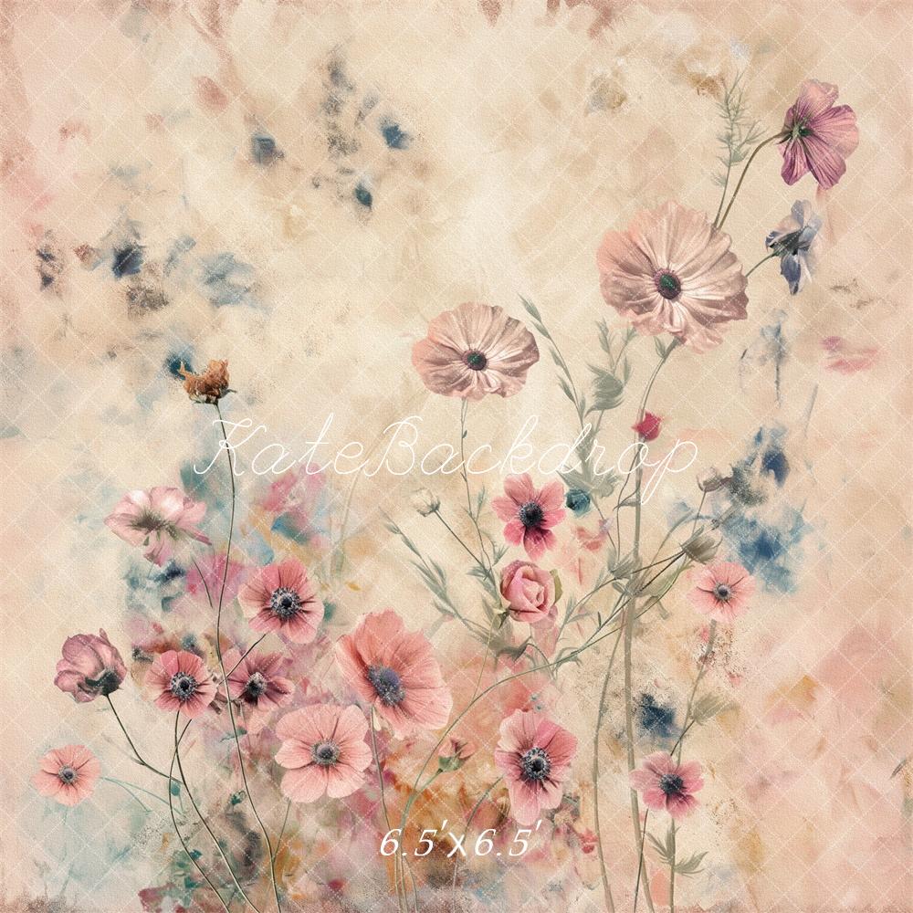 PROMO Kate Floral Beaux-arts Aquarelle Portrait Toile de fond conçue par Kerry Anderson - Kate Backdrop FR