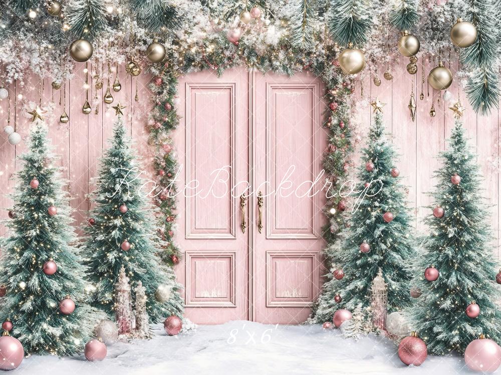 Kate Rose Sapin de Noël Porte Neige Toile de fond conçue par Lidia Redekopp - Kate Backdrop FR