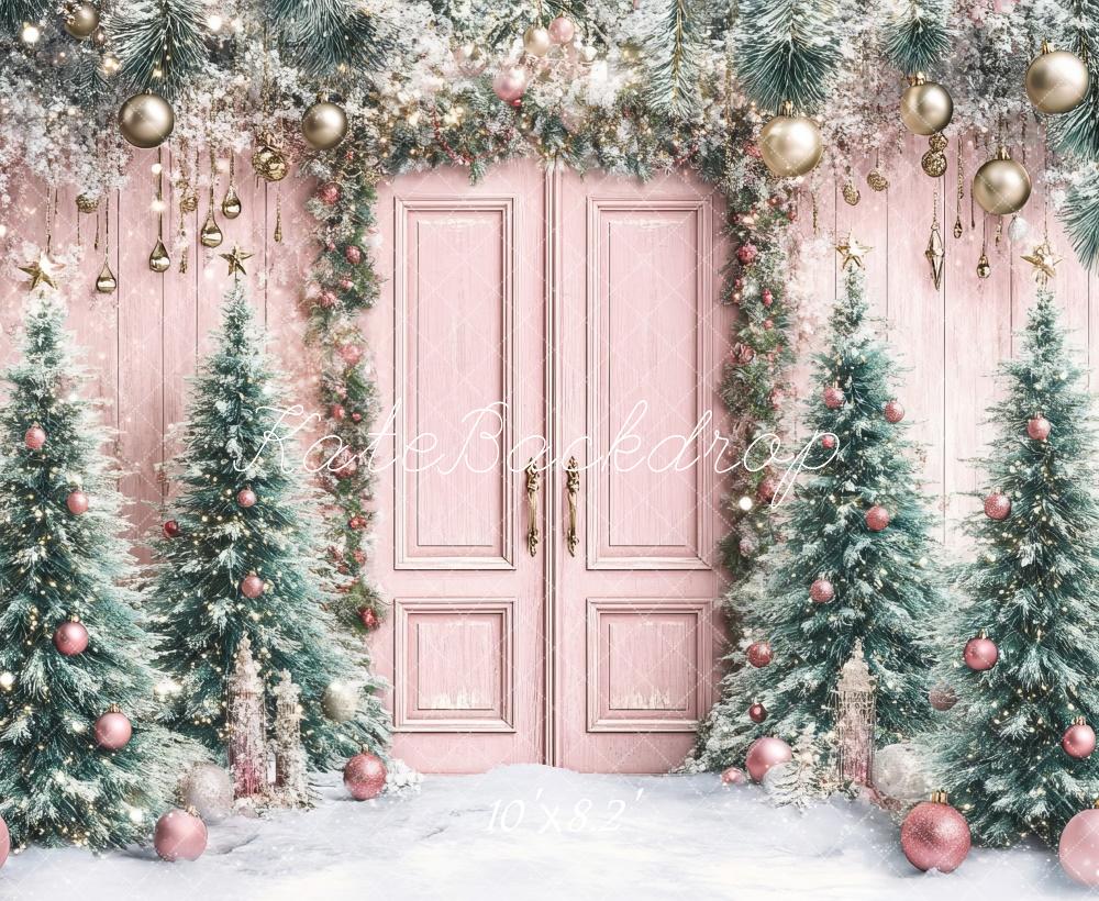 Kate Rose Sapin de Noël Porte Neige Toile de fond conçue par Lidia Redekopp - Kate Backdrop FR