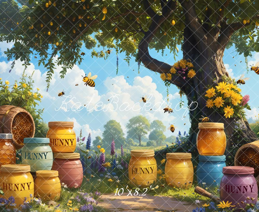 Kate Dessin animé Arbre Miel Abeille à miel Toile de fond conçue par GQ - Kate Backdrop FR