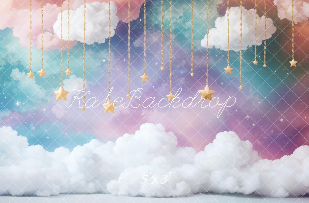 Kate Cake smash Rêveur Nuages Étoiles Ciel Toile de fond conçue par Emetselch - Kate Backdrop FR