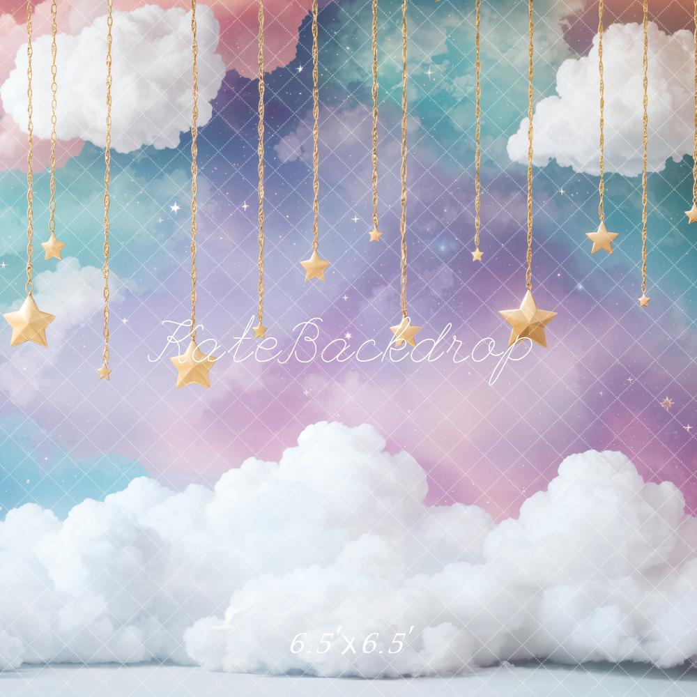 Kate Cake smash Rêveur Nuages Étoiles Ciel Toile de fond conçue par Emetselch - Kate Backdrop FR