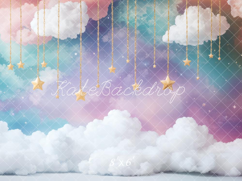 Kate Cake smash Rêveur Nuages Étoiles Ciel Toile de fond conçue par Emetselch - Kate Backdrop FR