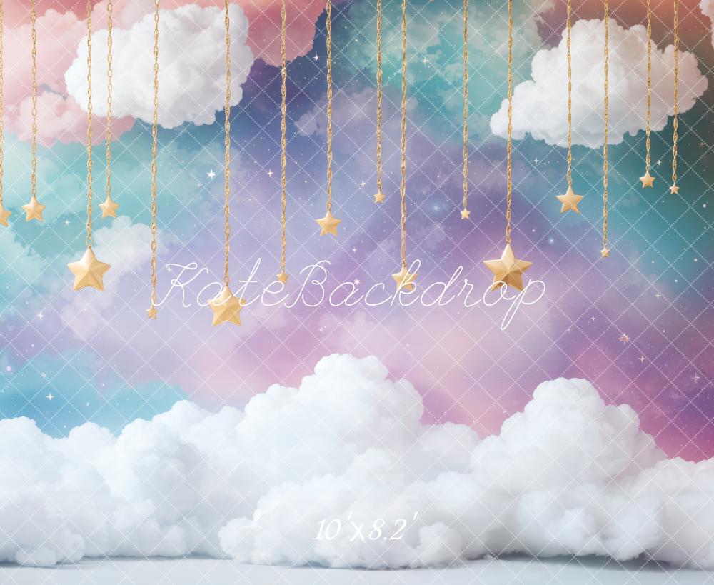 Kate Cake smash Rêveur Nuages Étoiles Ciel Toile de fond conçue par Emetselch - Kate Backdrop FR