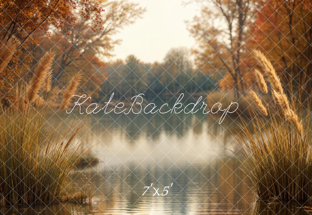 Kate Automne Lac Roseau Forêt Toile de fond conçue par Emetselch - Kate Backdrop FR