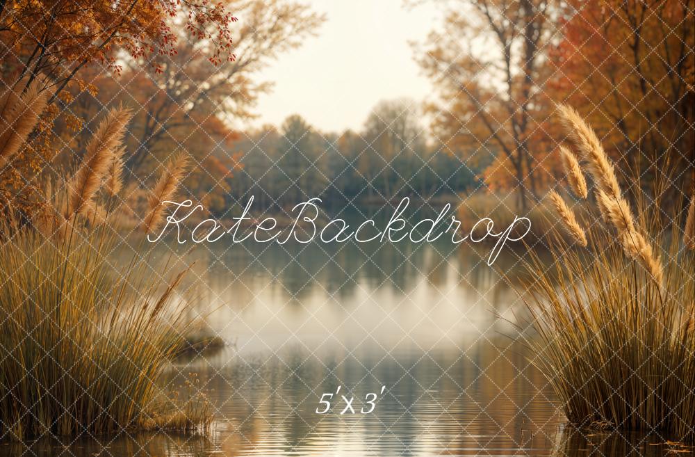 Kate Automne Lac Roseau Forêt Toile de fond conçue par Emetselch - Kate Backdrop FR