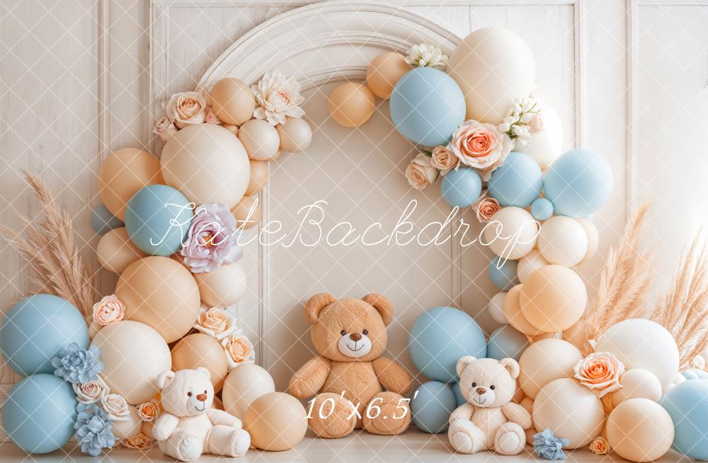 Kate Cake smash Ballon Ours en peluche Arche Toile de fond conçue par Emetselch - Kate Backdrop FR