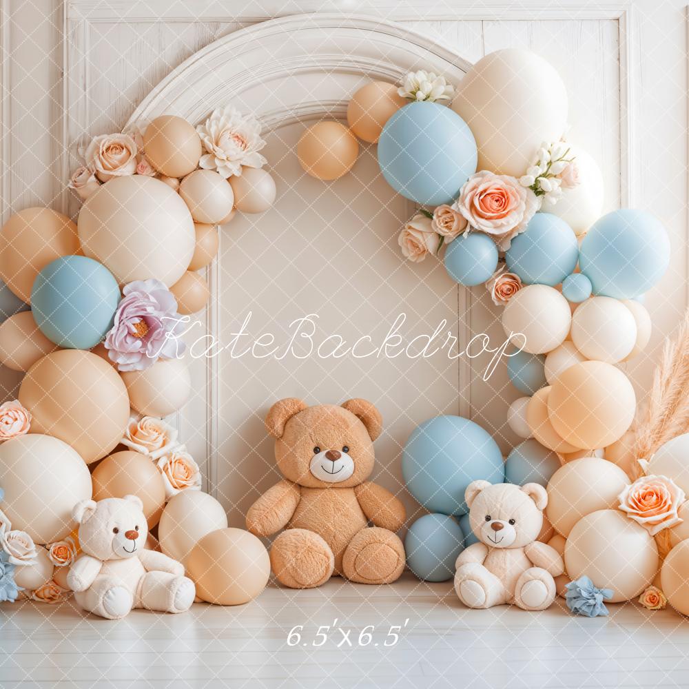 Kate Cake smash Ballon Ours en peluche Arche Toile de fond conçue par Emetselch - Kate Backdrop FR