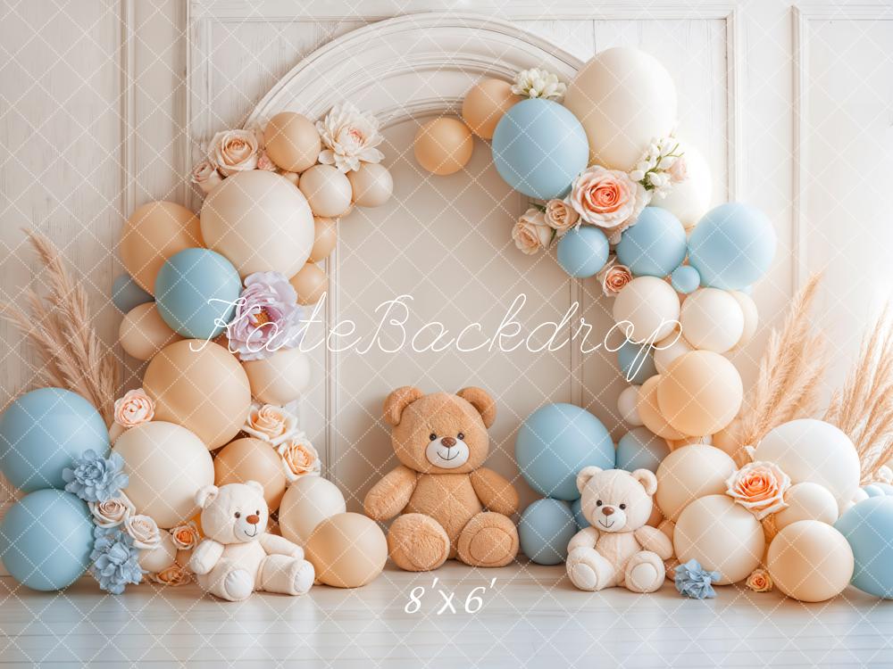 Kate Cake smash Ballon Ours en peluche Arche Toile de fond conçue par Emetselch - Kate Backdrop FR