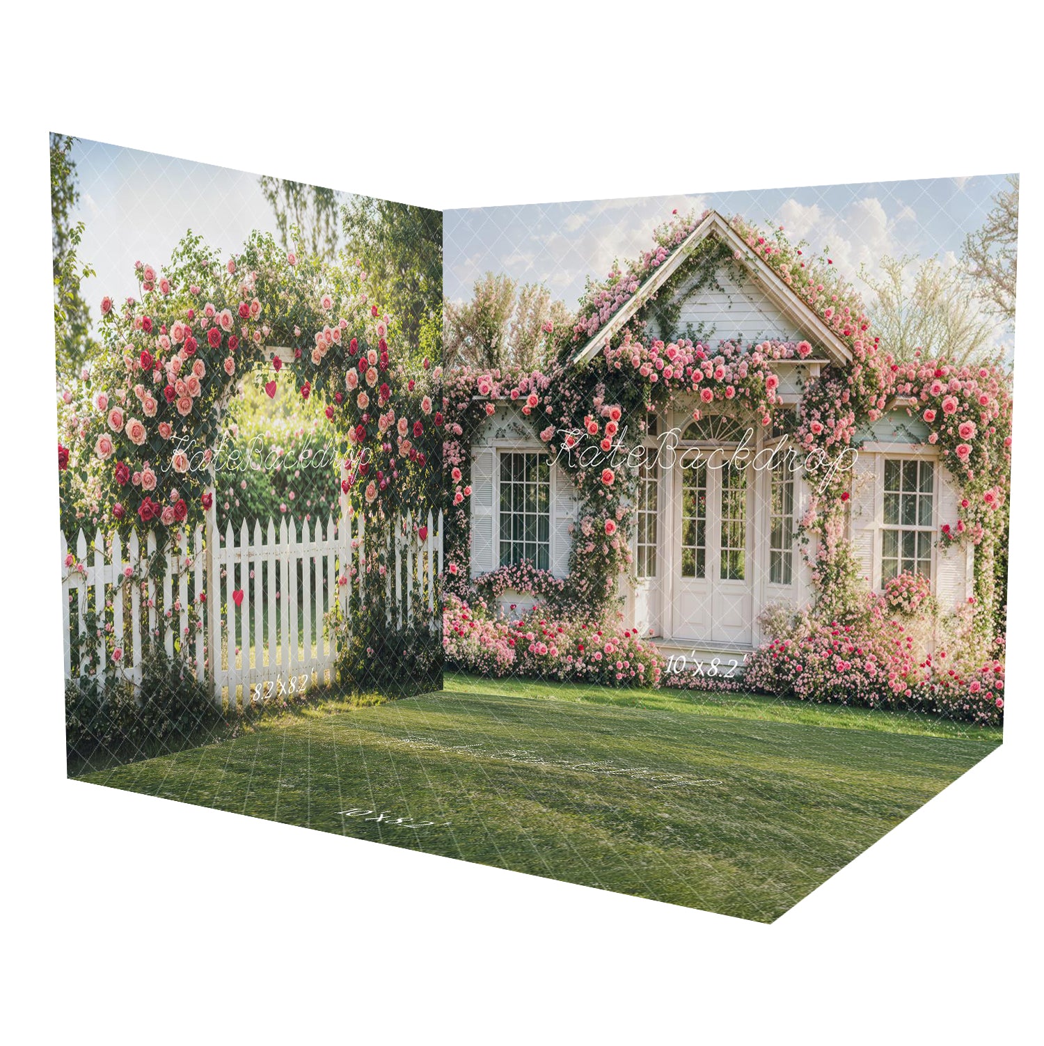 Kate Saint Valentin Fleur Arche Jardin Maison Ensemble de chambre - Kate Backdrop FR