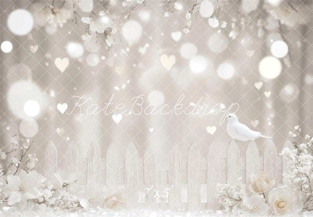 Kate Saint Valentin Romantique Floral Bokeh Toile de fond conçue par Lidia Redekopp - Kate Backdrop FR