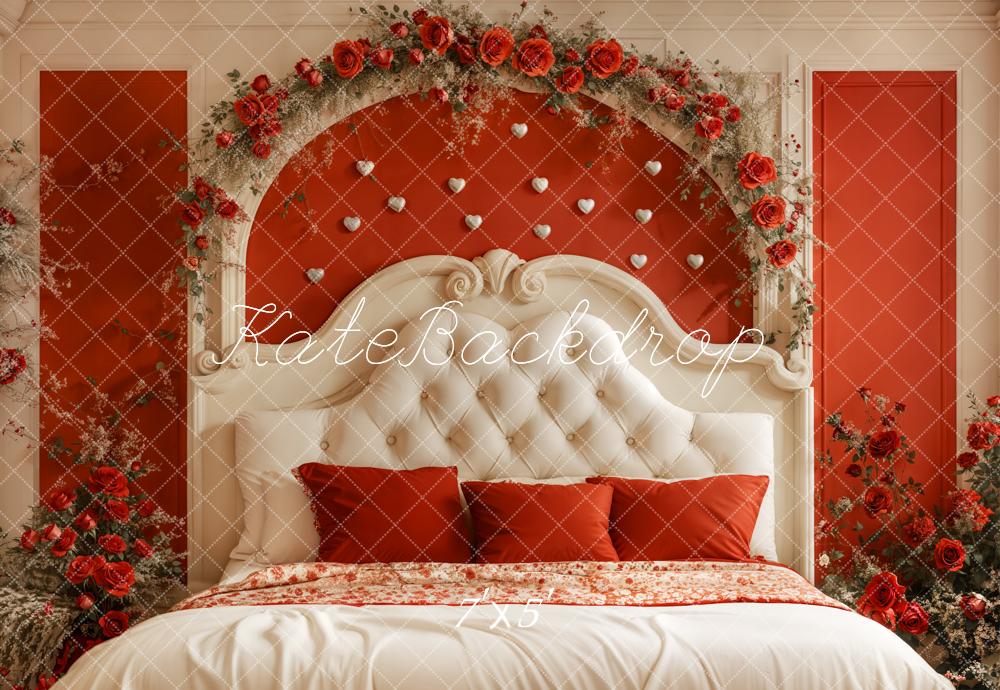 Kate Saint Valentin Tête de lit Roses Rouge Toile de fond conçue par Emetselch - Kate Backdrop FR