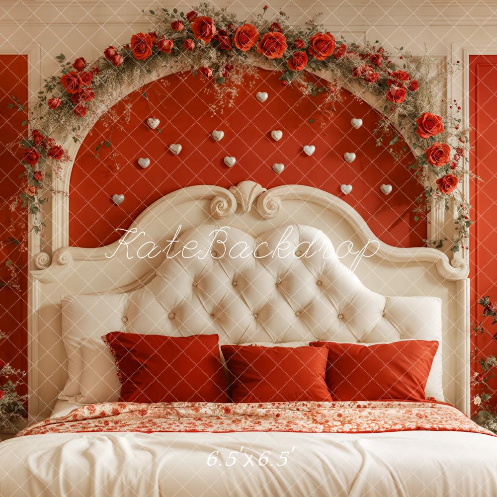 Kate Saint Valentin Tête de lit Roses Rouge Toile de fond conçue par Emetselch - Kate Backdrop FR