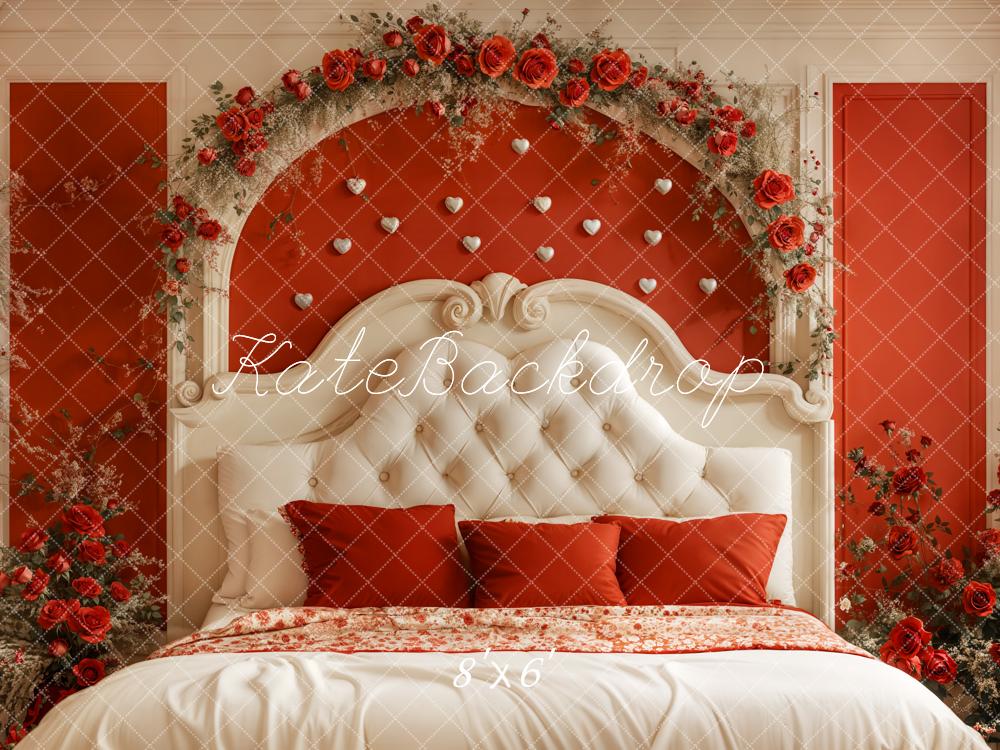 Kate Saint Valentin Tête de lit Roses Rouge Toile de fond conçue par Emetselch - Kate Backdrop FR