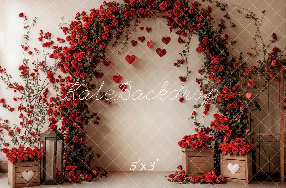 PROMO Kate Saint Valentin Fleur Arche Rose Rouge Toile de fond conçue par Emetselch - Kate Backdrop FR