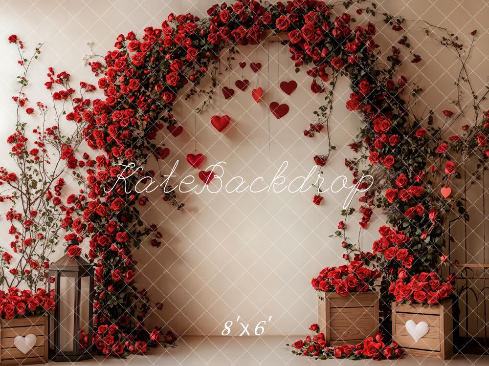 PROMO Kate Saint Valentin Fleur Arche Rose Rouge Toile de fond conçue par Emetselch - Kate Backdrop FR