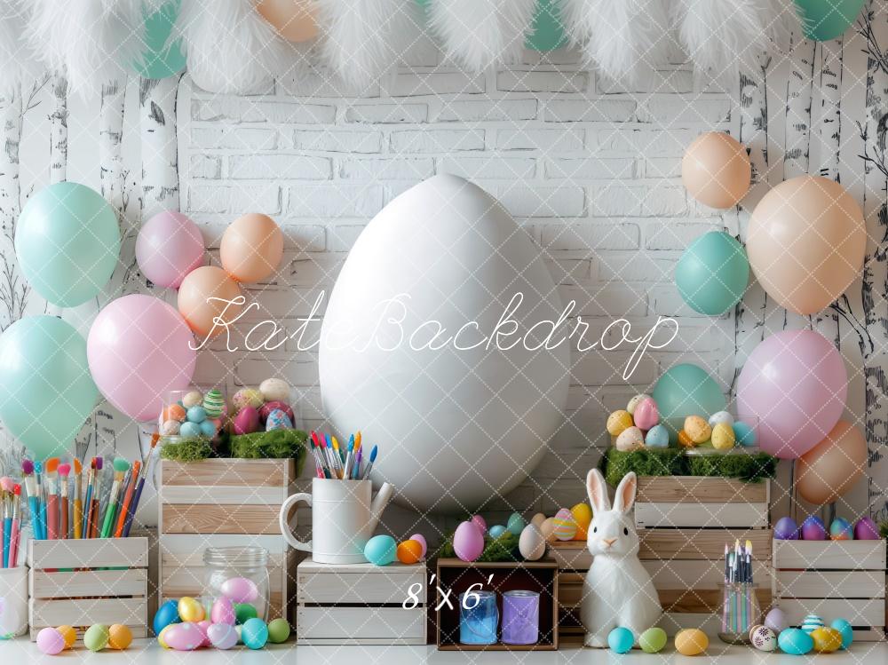 PROMO Kate Pâques Lapin Pastel Œufs Peinture Toile de fond conçue par Mini MakeBelieve - Kate Backdrop FR