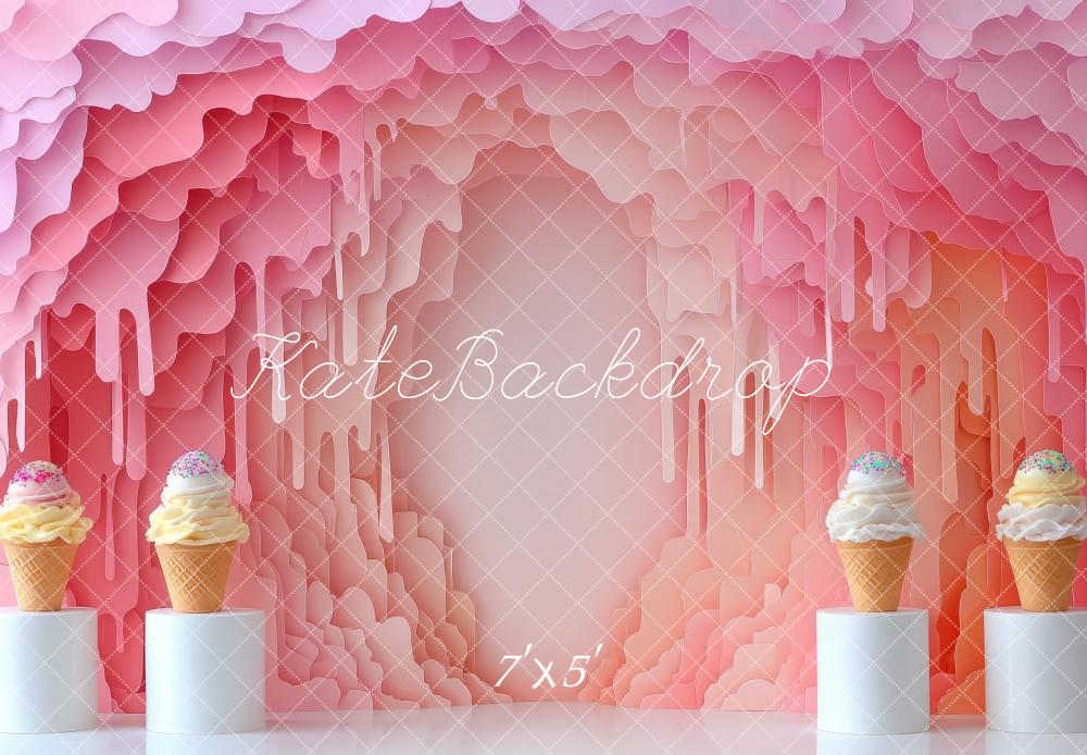 Kate Cake smash Crème glacée Mur Rose Toile de fond conçue par Mini MakeBelieve - Kate Backdrop FR