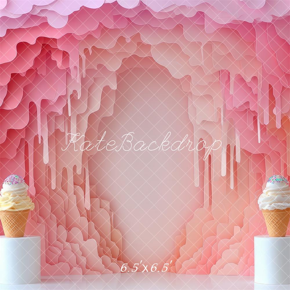 Kate Cake smash Crème glacée Mur Rose Toile de fond conçue par Mini MakeBelieve - Kate Backdrop FR