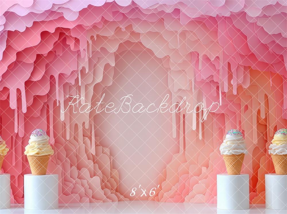 Kate Cake smash Crème glacée Mur Rose Toile de fond conçue par Mini MakeBelieve - Kate Backdrop FR