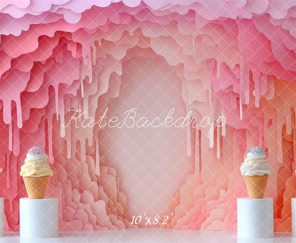 Kate Cake smash Crème glacée Mur Rose Toile de fond conçue par Mini MakeBelieve - Kate Backdrop FR