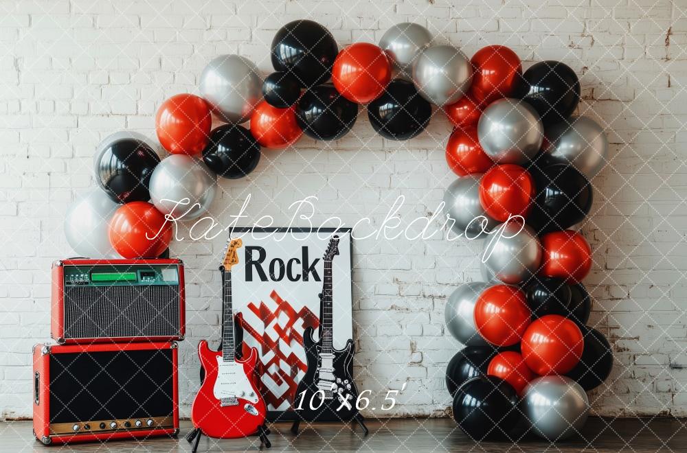 Kate Cake smash Musique Rock Arche de Ballons Toile de fond conçue par Patty Robert - Kate Backdrop FR