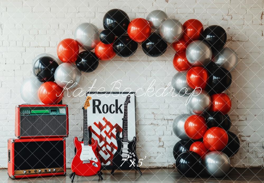 Kate Cake smash Musique Rock Arche de Ballons Toile de fond conçue par Patty Robert - Kate Backdrop FR