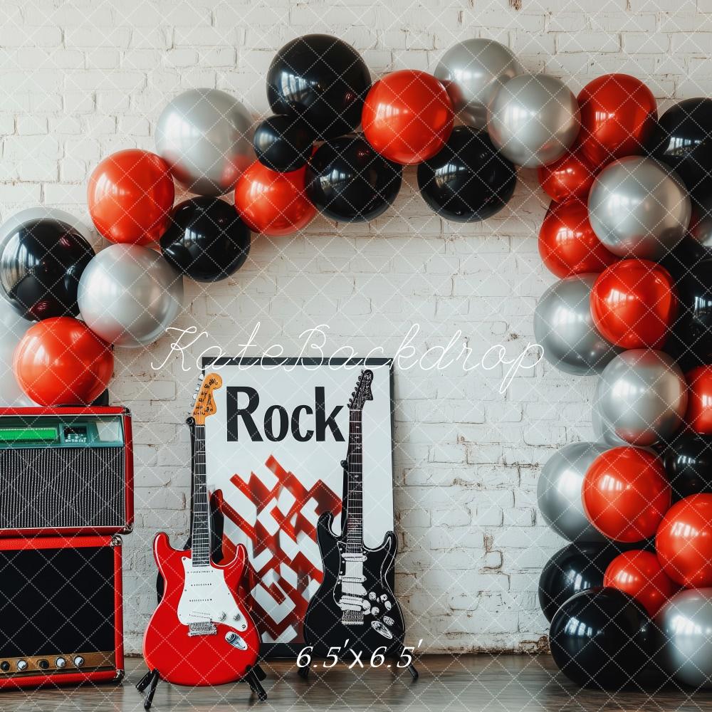 Kate Cake smash Musique Rock Arche de Ballons Toile de fond conçue par Patty Robert - Kate Backdrop FR