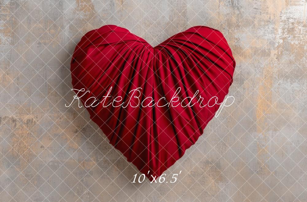 Kate Saint Valentin Simple Cœur Rouge Toile de fond conçue par Mini MakeBelieve - Kate Backdrop FR