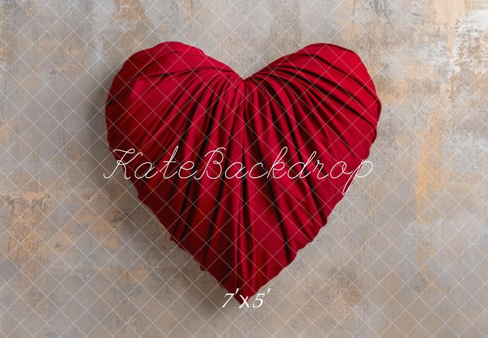 Kate Saint Valentin Simple Cœur Rouge Toile de fond conçue par Mini MakeBelieve - Kate Backdrop FR