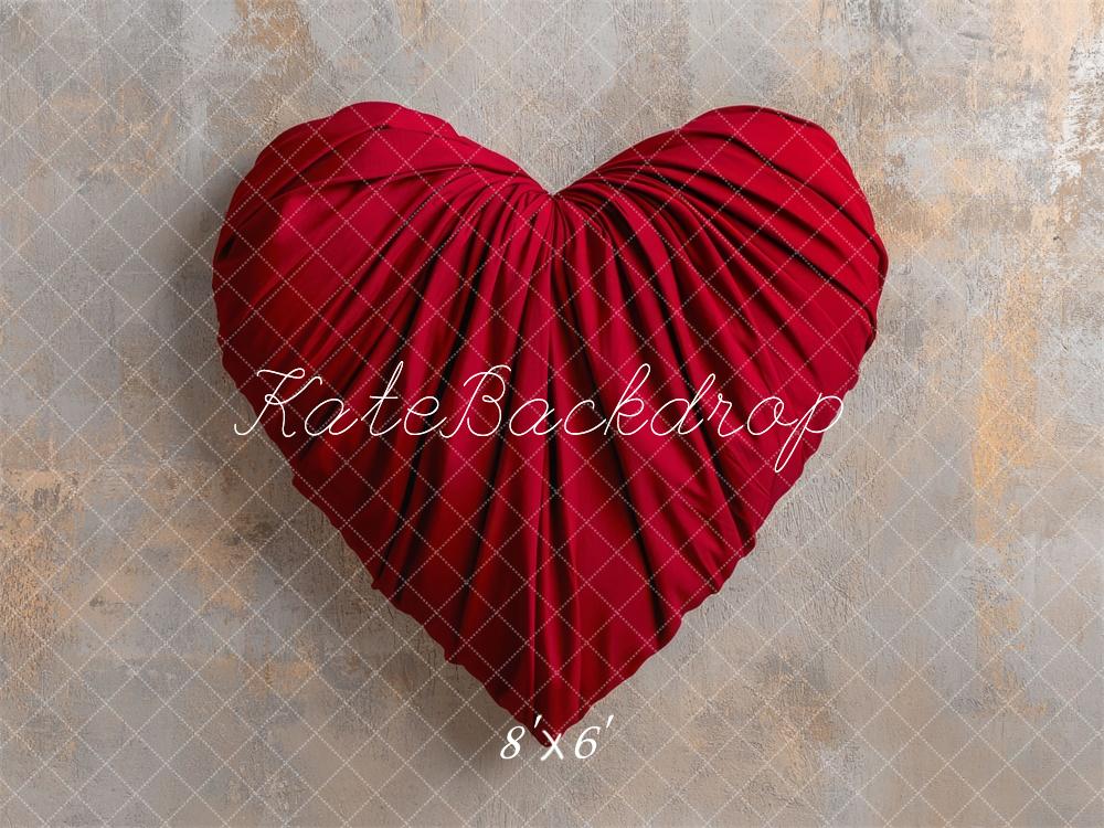 Kate Saint Valentin Simple Cœur Rouge Toile de fond conçue par Mini MakeBelieve - Kate Backdrop FR