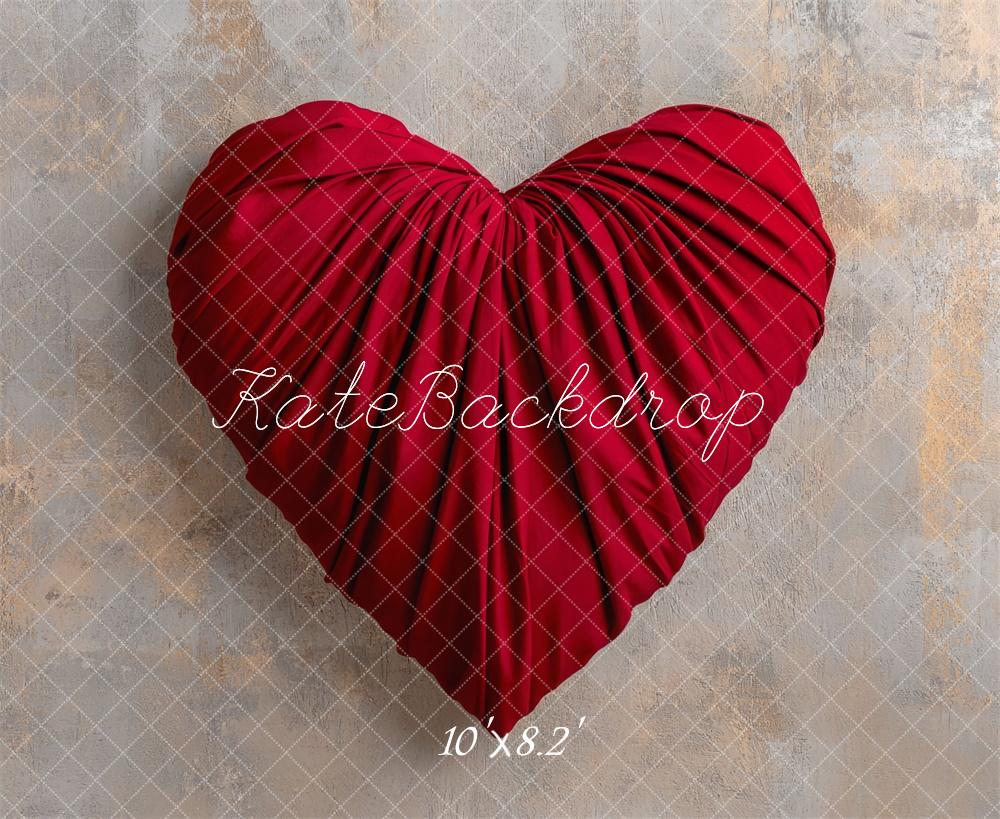 Kate Saint Valentin Simple Cœur Rouge Toile de fond conçue par Mini MakeBelieve - Kate Backdrop FR