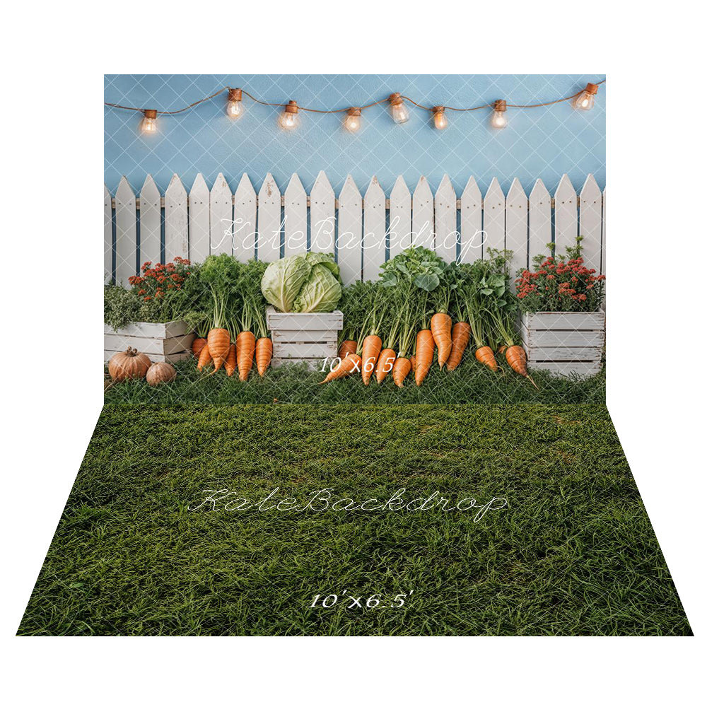 Kate Pâques Clôture Jardin Légumes Toile de fond+Vert Herbe Pelouse Sol Toile de fond