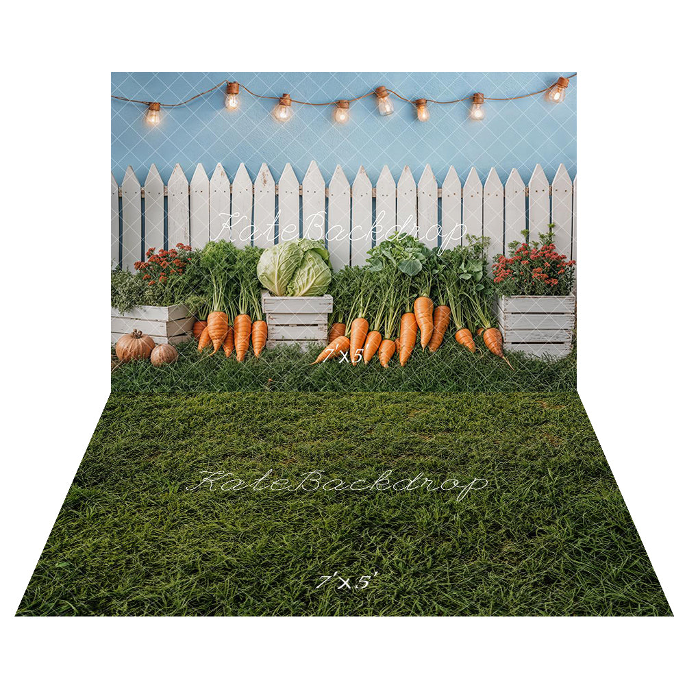 Kate Pâques Clôture Jardin Légumes Toile de fond+Vert Herbe Pelouse Sol Toile de fond