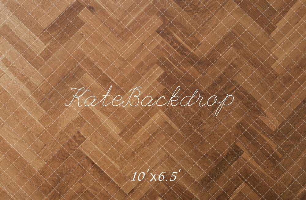 Kate Marron Parquet à chevrons Sol Toile de fond conçue par Kate Image - Kate Backdrop FR