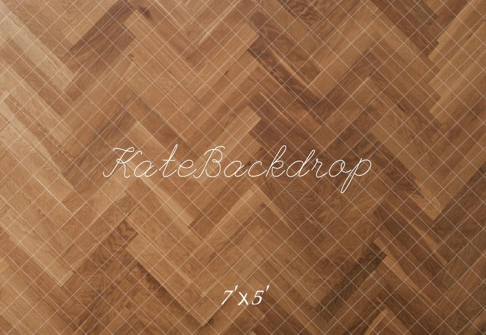 Kate Marron Parquet à chevrons Sol Toile de fond conçue par Kate Image - Kate Backdrop FR