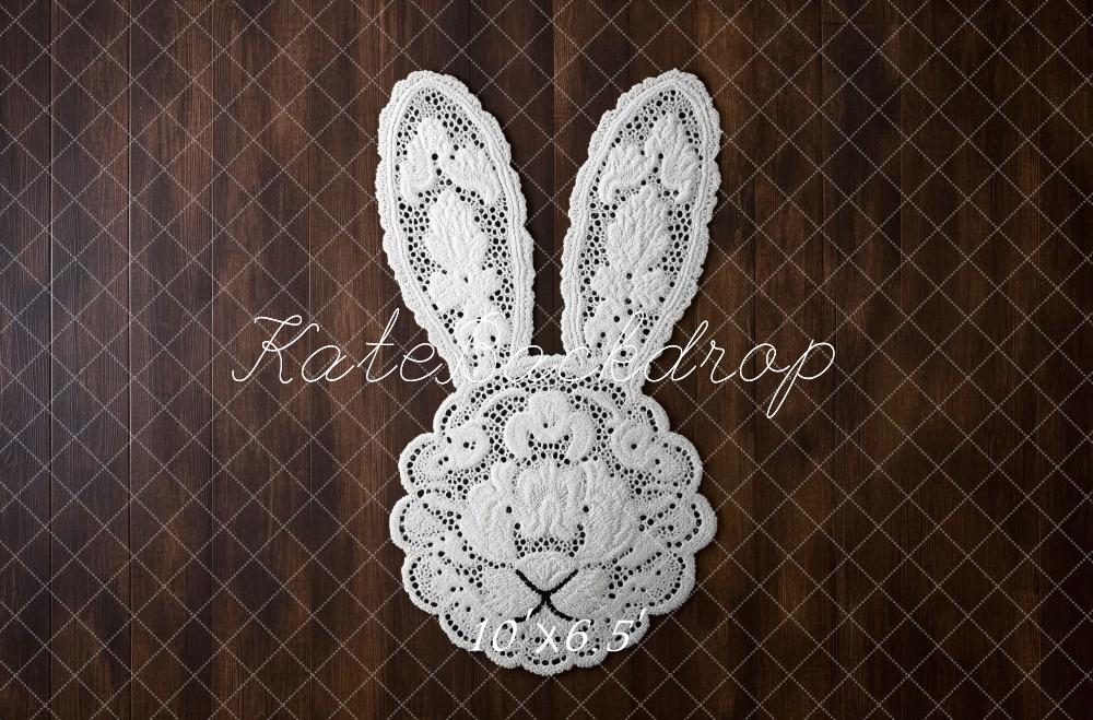 Kate Pâques Lapin en dentelle Bois Sol Toile de fond conçue par Mini MakeBelieve