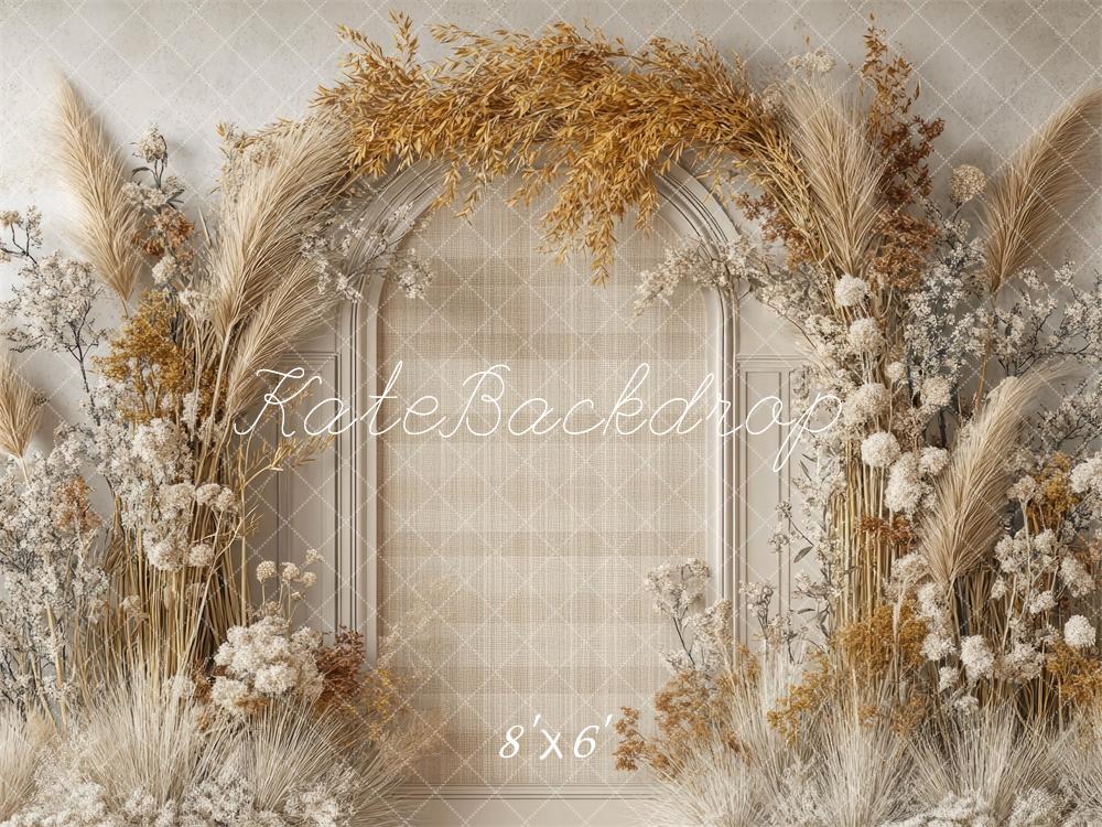 Kate Bohème Florale Arche Beige Classique Toile de fond conçue par Mini MakeBelieve