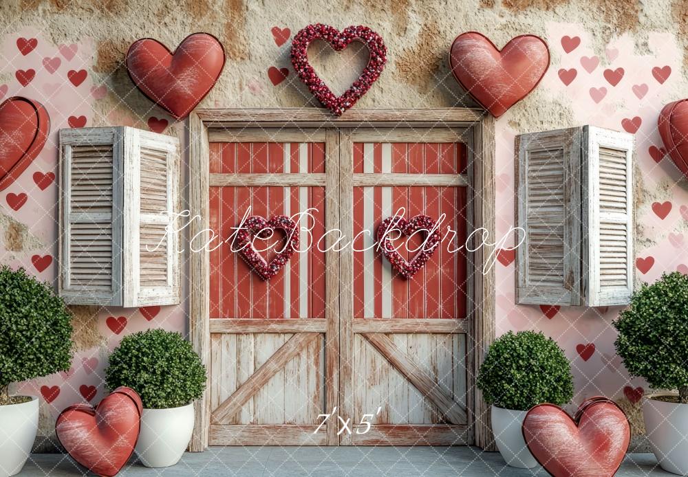 Kate Saint Valentin Cœur Porte Rustique Toile de fond conçue par Mini MakeBelieve