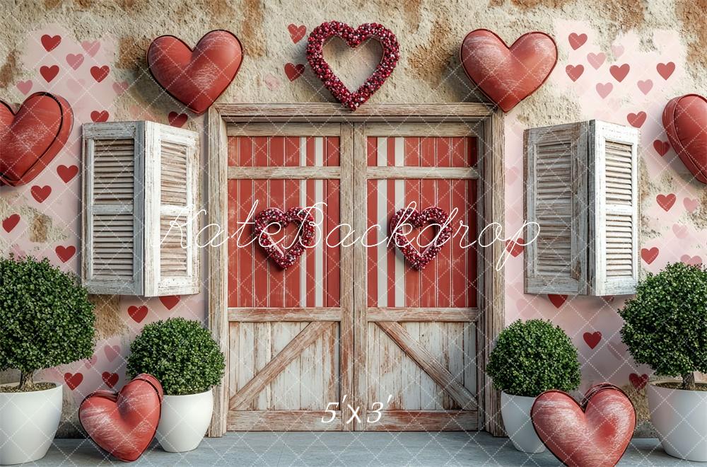 Kate Saint Valentin Cœur Porte Rustique Toile de fond conçue par Mini MakeBelieve