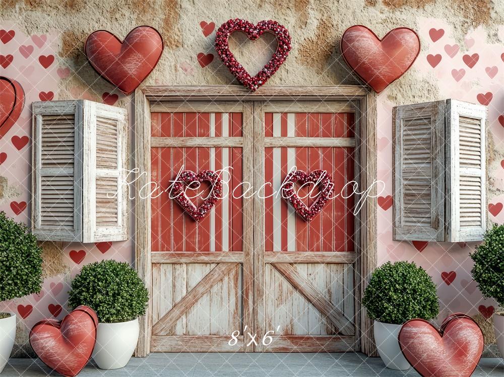 Kate Saint Valentin Cœur Porte Rustique Toile de fond conçue par Mini MakeBelieve