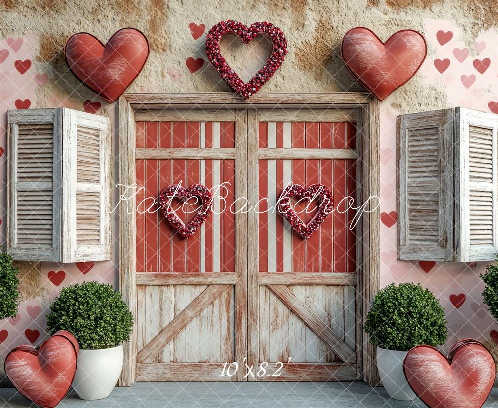 Kate Saint Valentin Cœur Porte Rustique Toile de fond conçue par Mini MakeBelieve