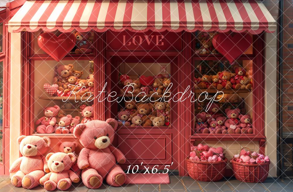 Kate Saint Valentin Ours en peluche Magasin Toile de fond conçue par Emetselch