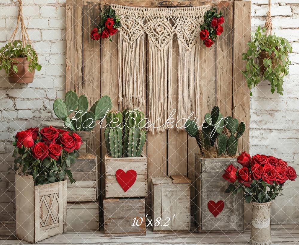 Kate Saint Valentin Bohème Cactus Rustique Toile de fond conçue par Emetselch