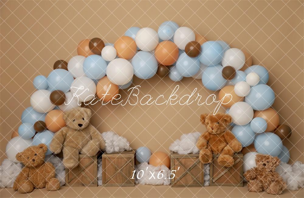 Kate Arche Ballons Ours en peluche Anniversaire Toile de fond conçu par Melissa King