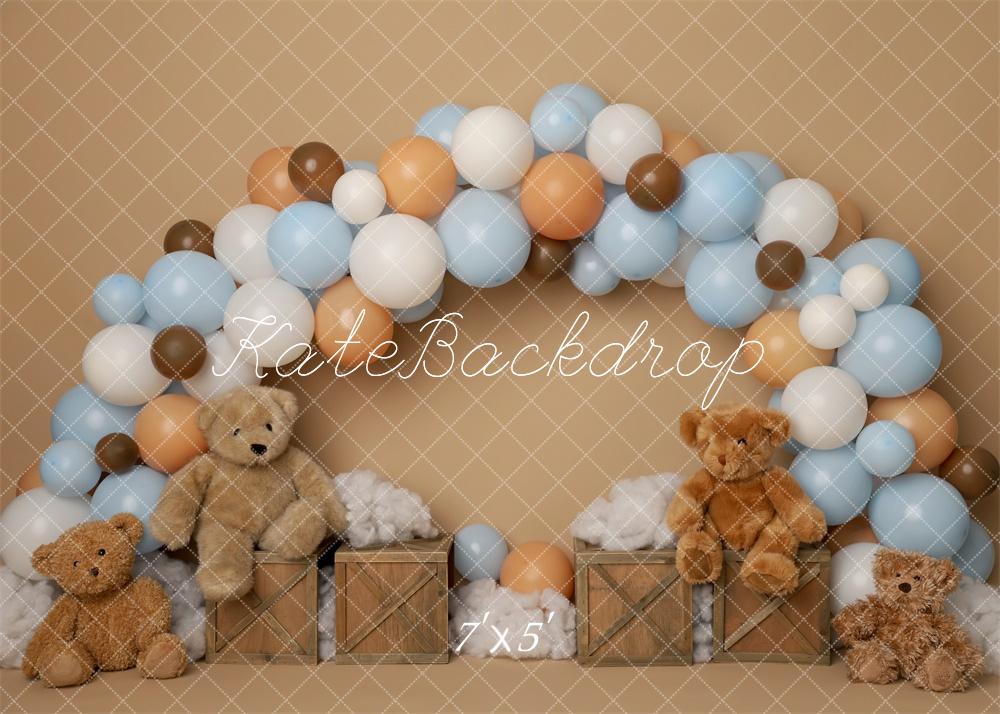 Kate Arche Ballons Ours en peluche Anniversaire Toile de fond conçu par Melissa King