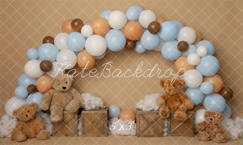 Kate Arche Ballons Ours en peluche Anniversaire Toile de fond conçu par Melissa King