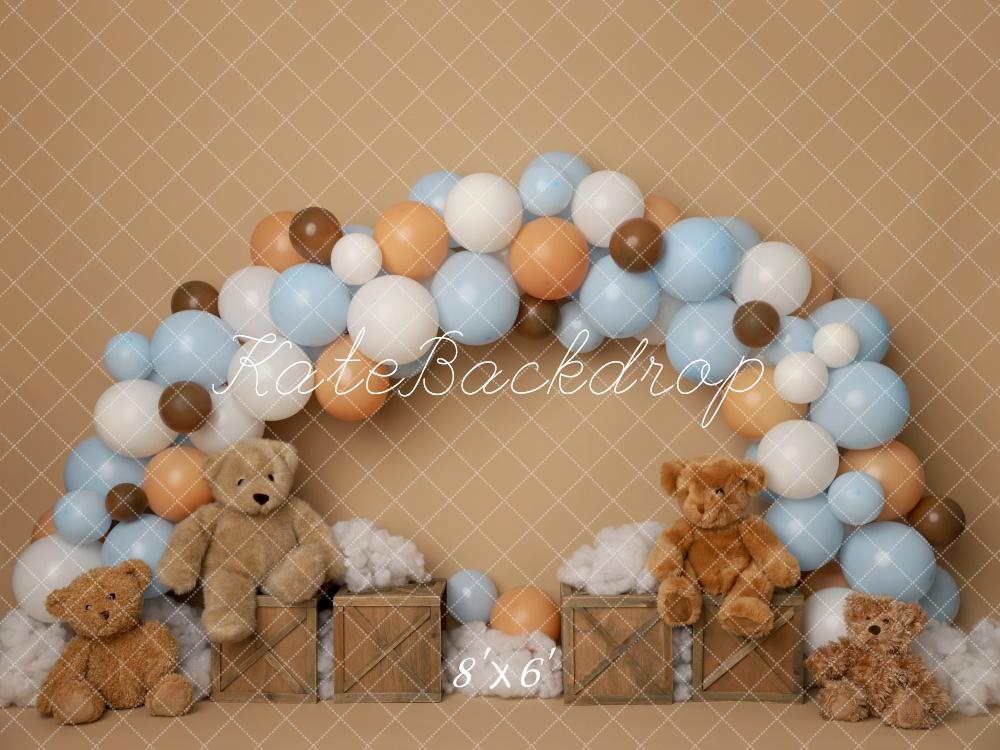 Kate Arche Ballons Ours en peluche Anniversaire Toile de fond conçu par Melissa King